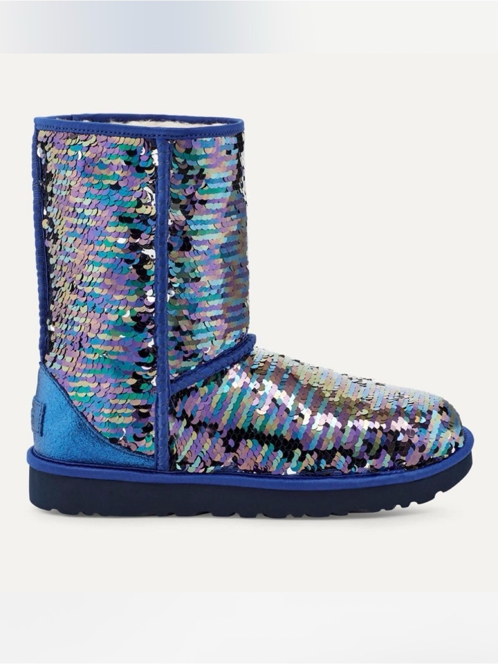 UGG Women's Classic Short Sequin Boots - Iridescent Purple/Blue
